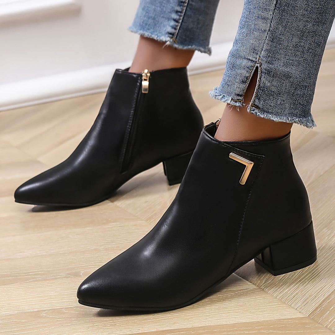Women’s Trendy Pointed Toe Block Heel Boots