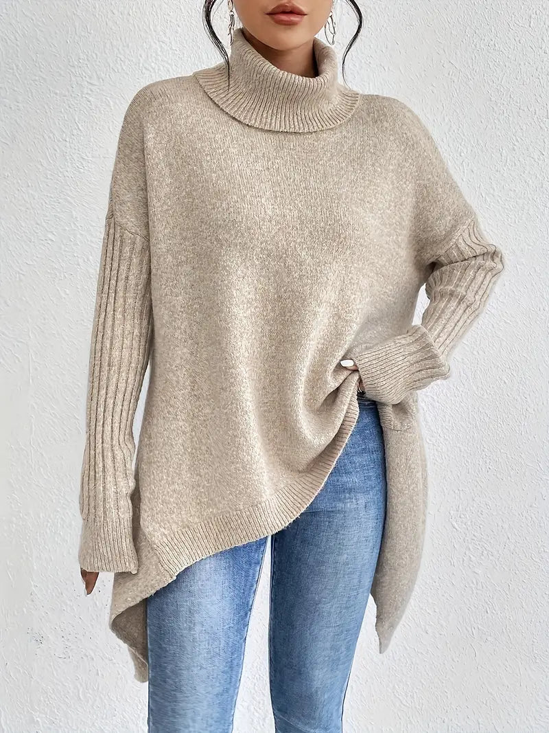 Jersey de punto elegante con cuello alto