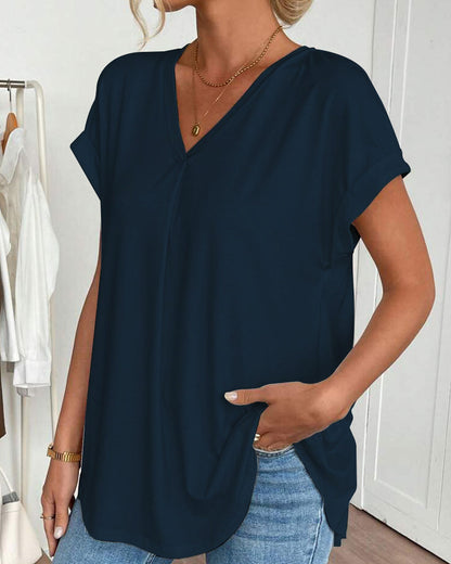 Liyanna - Patchwork Short Sleeve T-Shirt