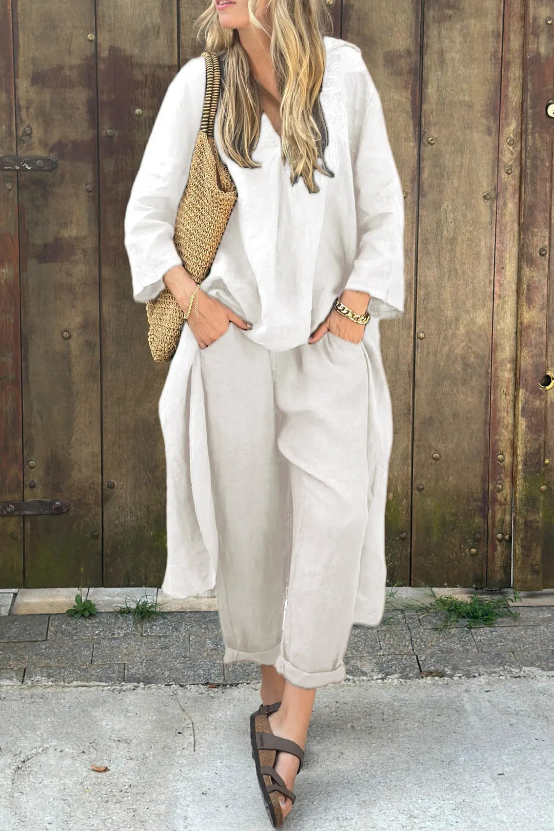 Women’s Relaxed Long Tunic and Pant Set