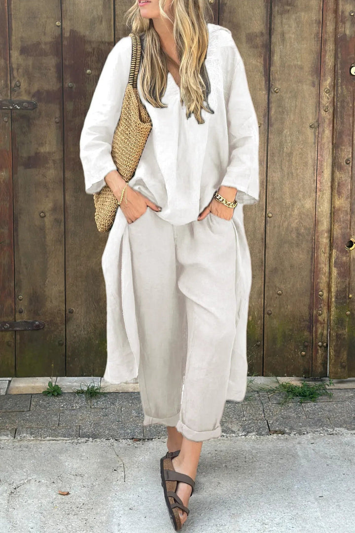 Women’s Relaxed Long Tunic and Pant Set