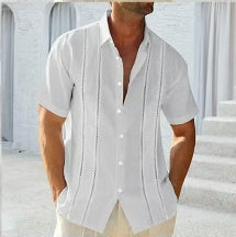 Relaxed Fit Embroidered Guayabera Shirt