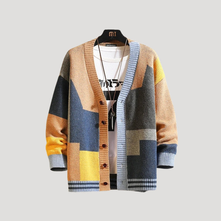 Women’s Spring Colorblock Button Knit Cardigan