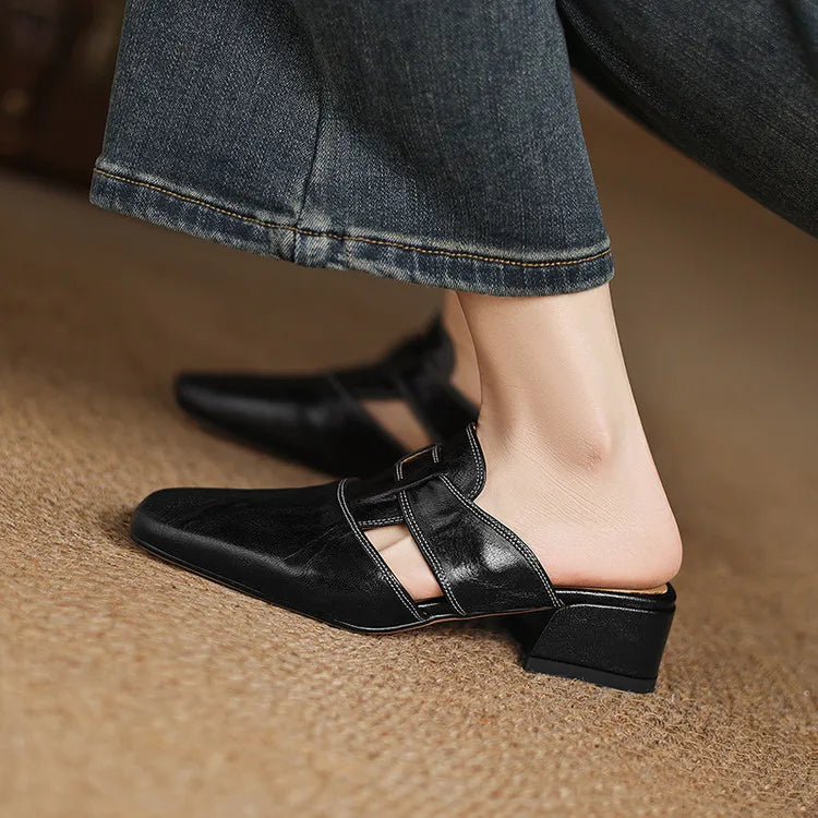 Genuine Leather Mules
