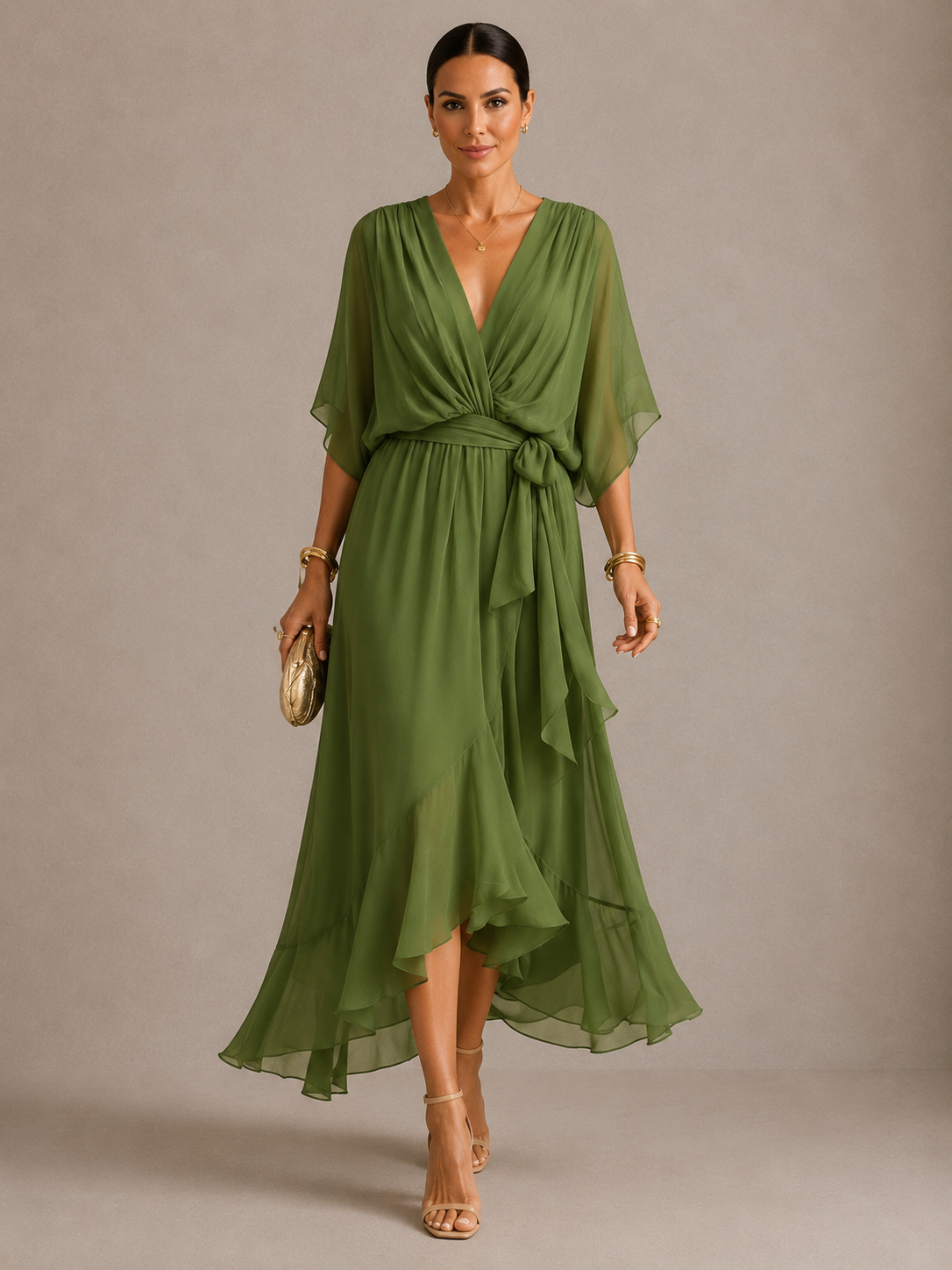 Sarah | Chiffon V-Neck Dress