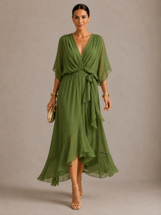 Sarah | Chiffon V-Neck Dress