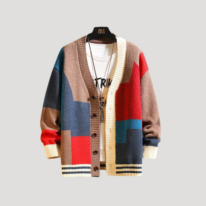 Women’s Spring Colorblock Button Knit Cardigan
