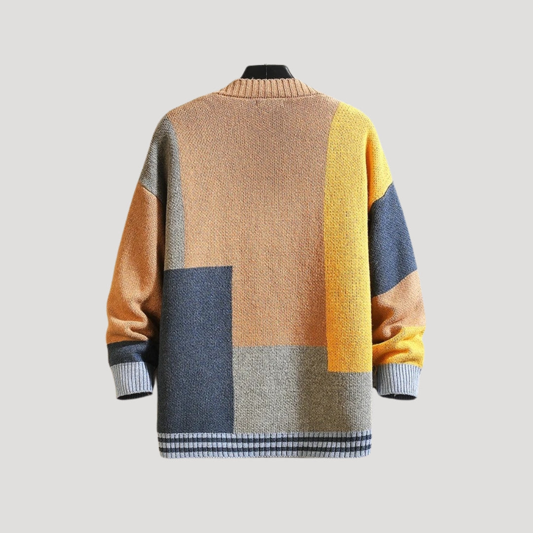 Women’s Spring Colorblock Button Knit Cardigan