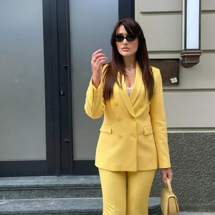 Chic Formal Suit Set with Tailored Long Blazer for Women