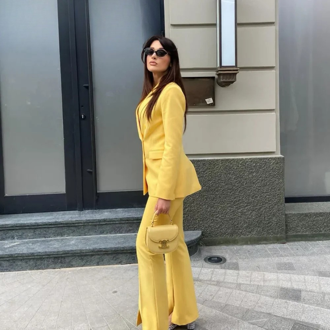 Chic Formal Suit Set with Tailored Long Blazer for Women