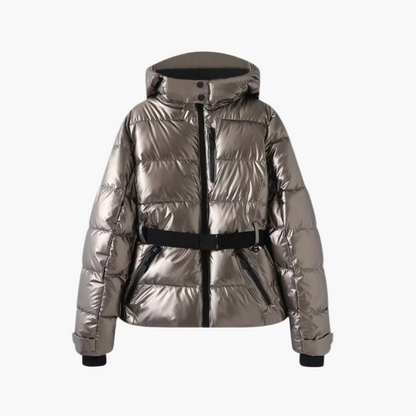 Women’s Quilted Belted Winter Hooded Coat