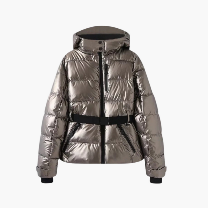 Women’s Quilted Belted Winter Hooded Coat