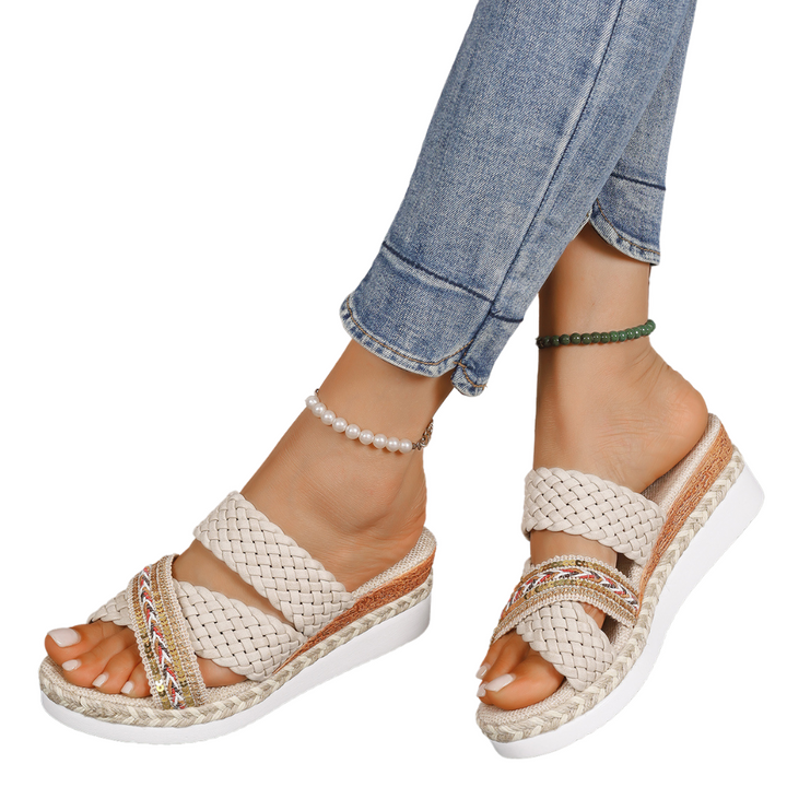 Sandalias ortopédicas Toscana con cuña y puntera abierta