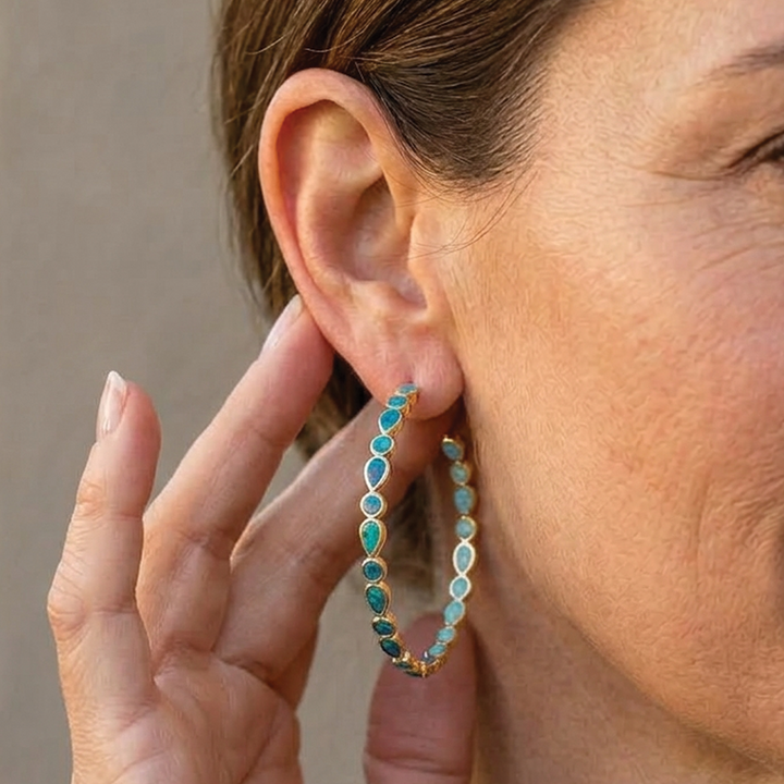 Aretes de aro de ópalo
