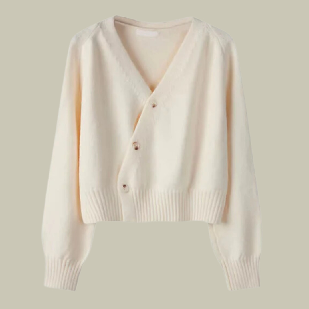 Women’s Cross Button V Neck Merino And Wool Sweaters