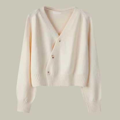 Women’s Cross Button V Neck Merino And Wool Sweaters