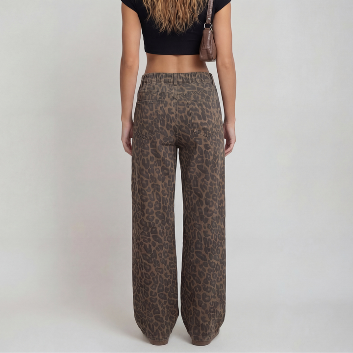 Leopard Print Wide Leg Pants