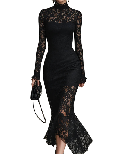 Julia - Black Lace Maxi Dress