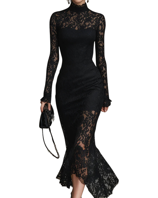 Julia - Black Lace Maxi Dress