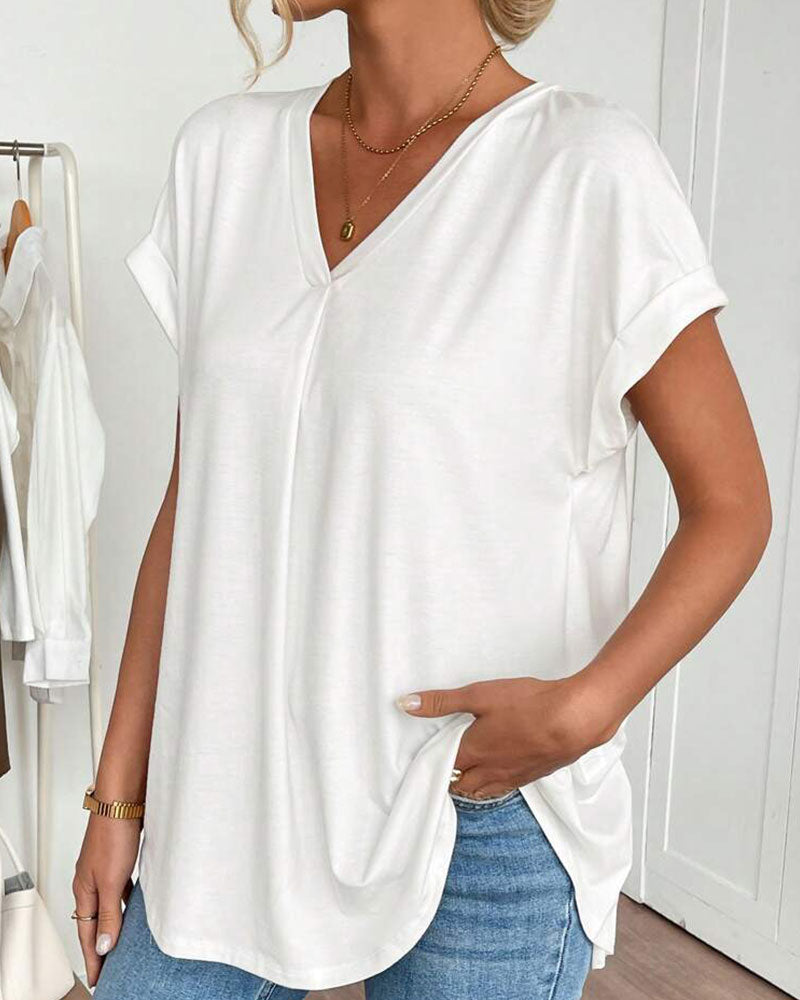 Liyanna - Patchwork Short Sleeve T-Shirt