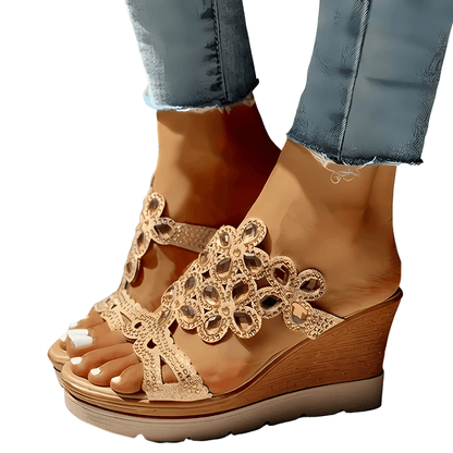 Savona Gem Detail Wedge Sandals