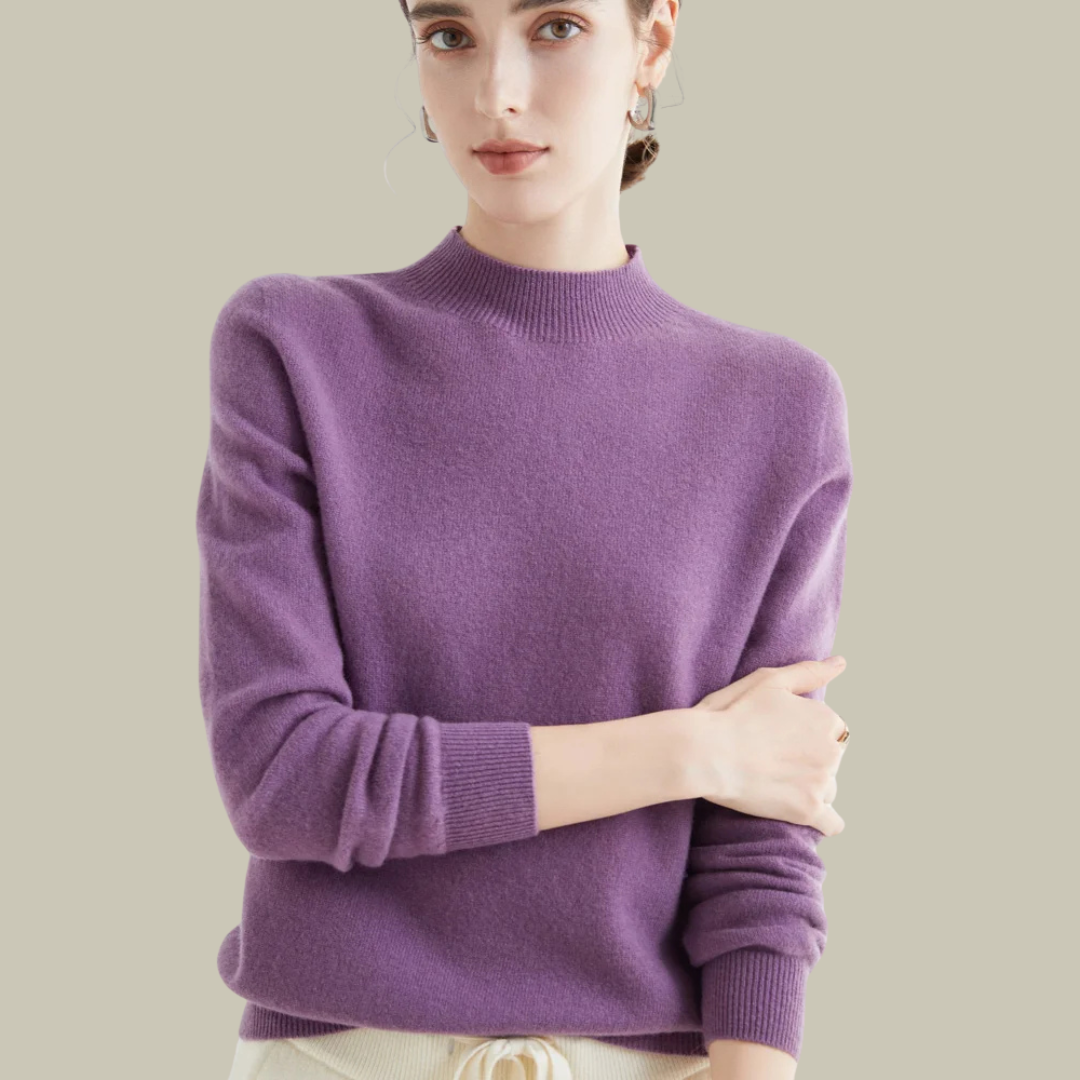 Women’s High Neck Slim Fit Merino Wool Sweaters