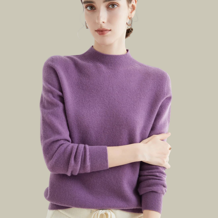 Women’s High Neck Slim Fit Merino Wool Sweaters
