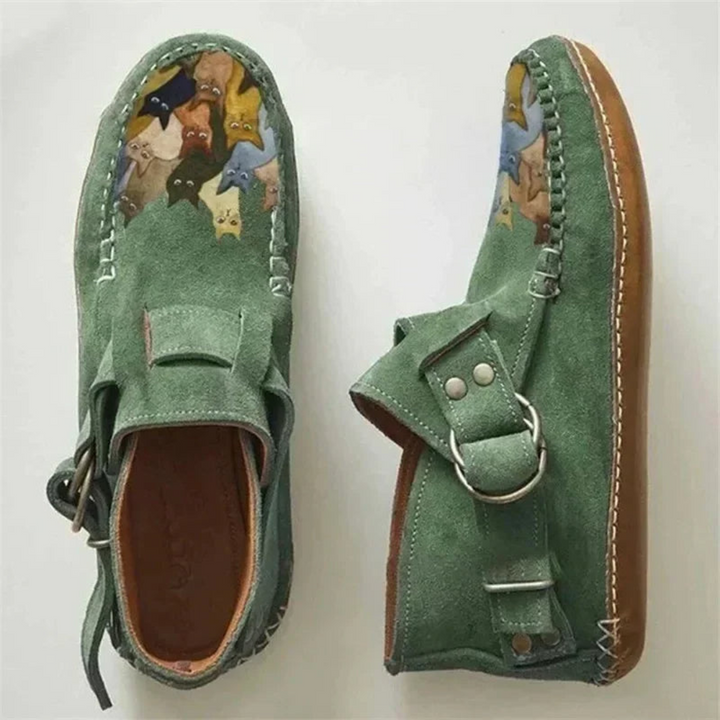 Women’s Casual Slip-On Shoes with Cat Print