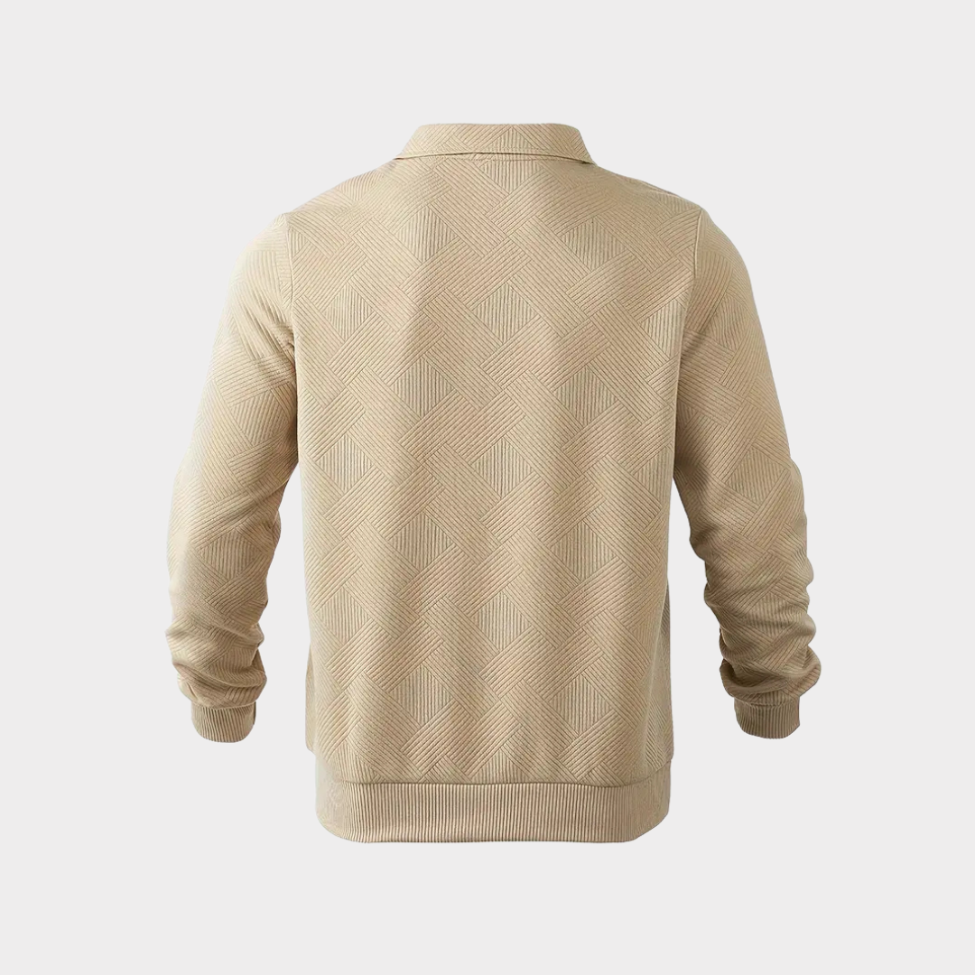 Men’s Casual Textured Design Half Zip Sweater