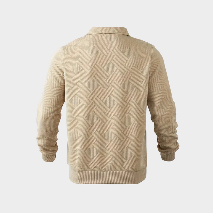Men’s Casual Textured Design Half Zip Sweater