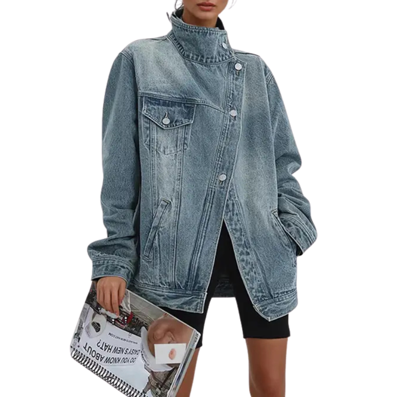 Street Style Trendy Asymmetric Button Jacket