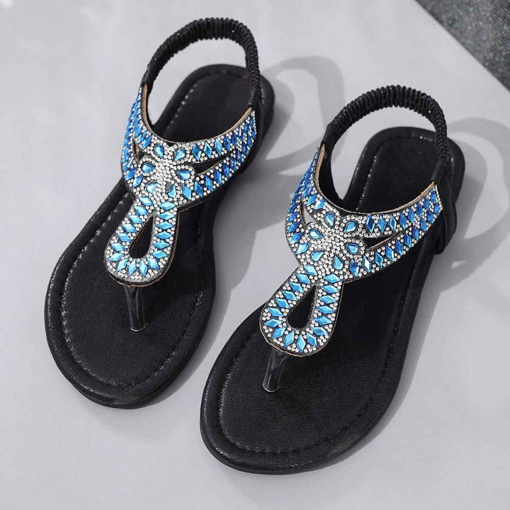 Crystal Clip Toe Flat Sandals