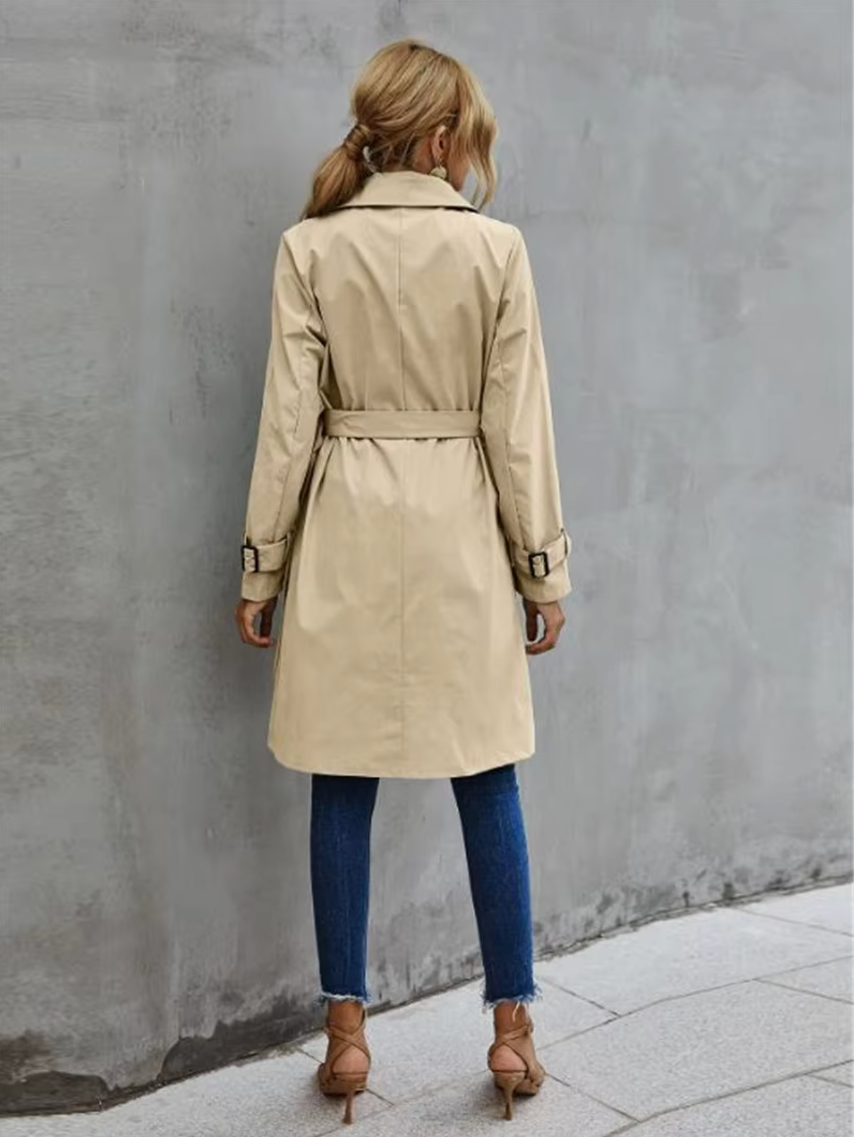 Women’s Double Breasted Belted Trench Coat