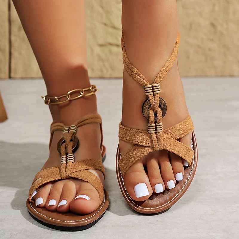 Sandalias Planas Cómodas Estilo Romano