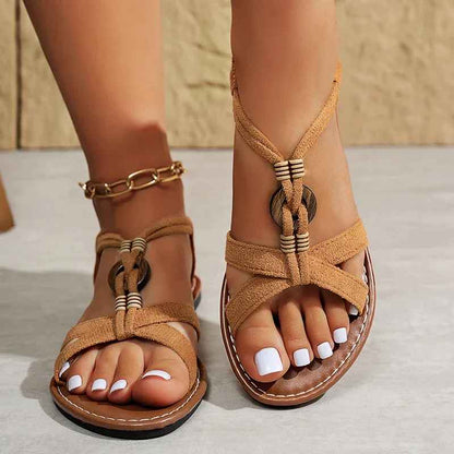 Sandalias Planas Cómodas Estilo Romano