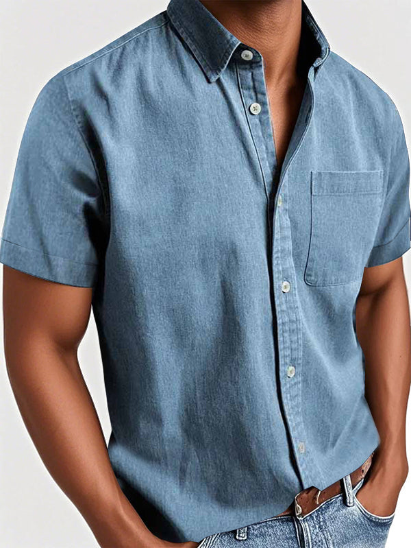 Camisa de bolsillo sencilla y elegante