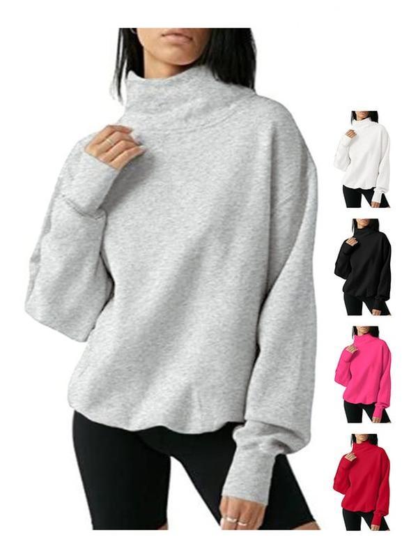 Women's Oversized Turtleneck Sweatshirt Long Sleeve Pullover