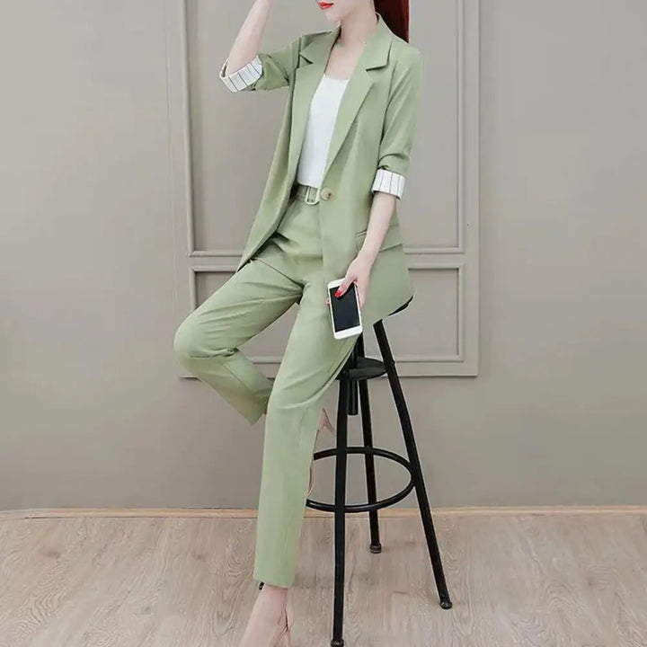 Women’s Chic Coordinated Blazer Pants And Top