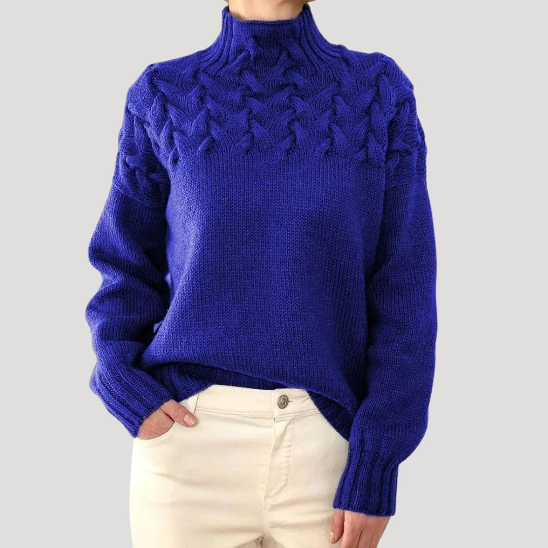 Women’s Spring Cable High-Neck Sweater