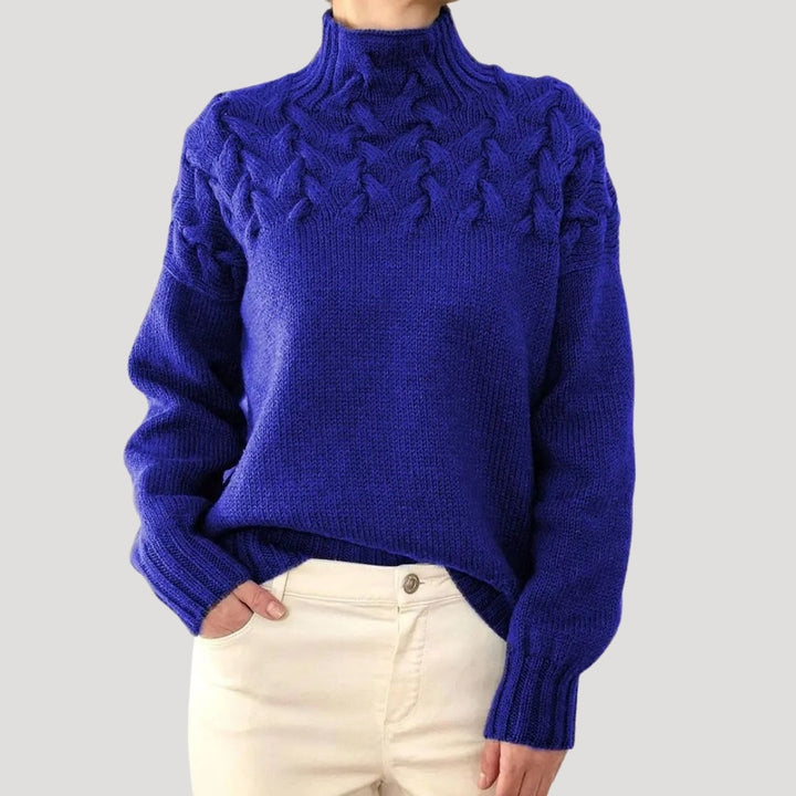 Women’s Spring Cable High-Neck Sweater