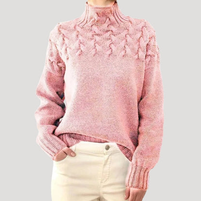 Women’s Spring Cable High-Neck Sweater