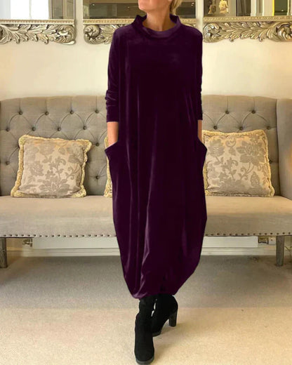 Relaxed Draped Winter Maxi Dress
