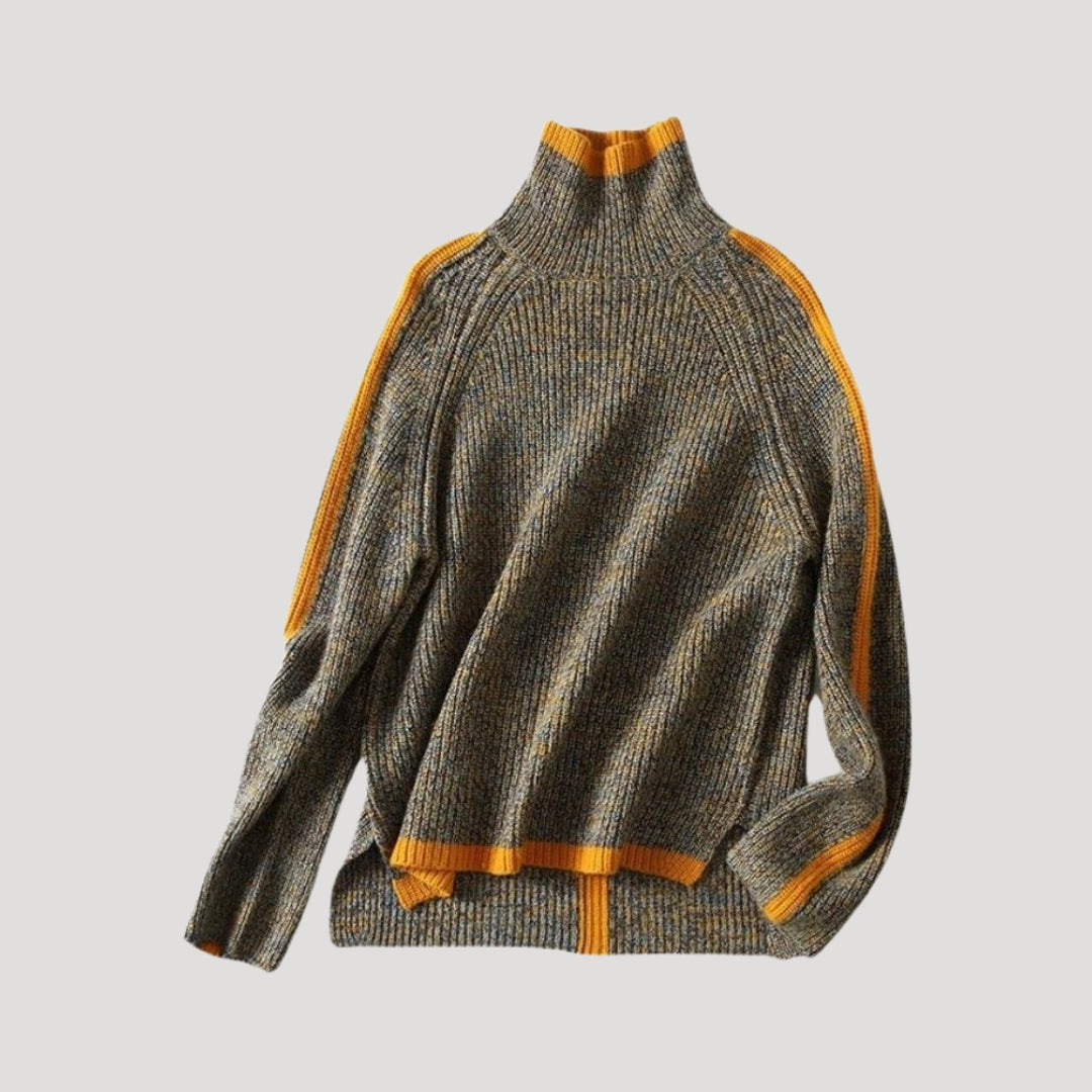 Women’s Spring Ribbed Turtleneck Knit Sweater