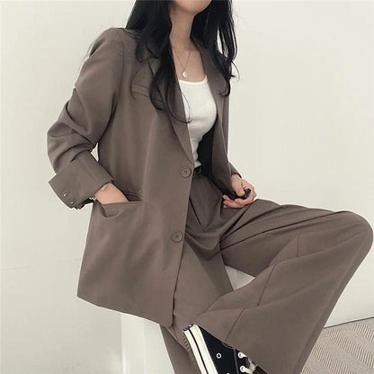Tailored Long Blazer Pants Set