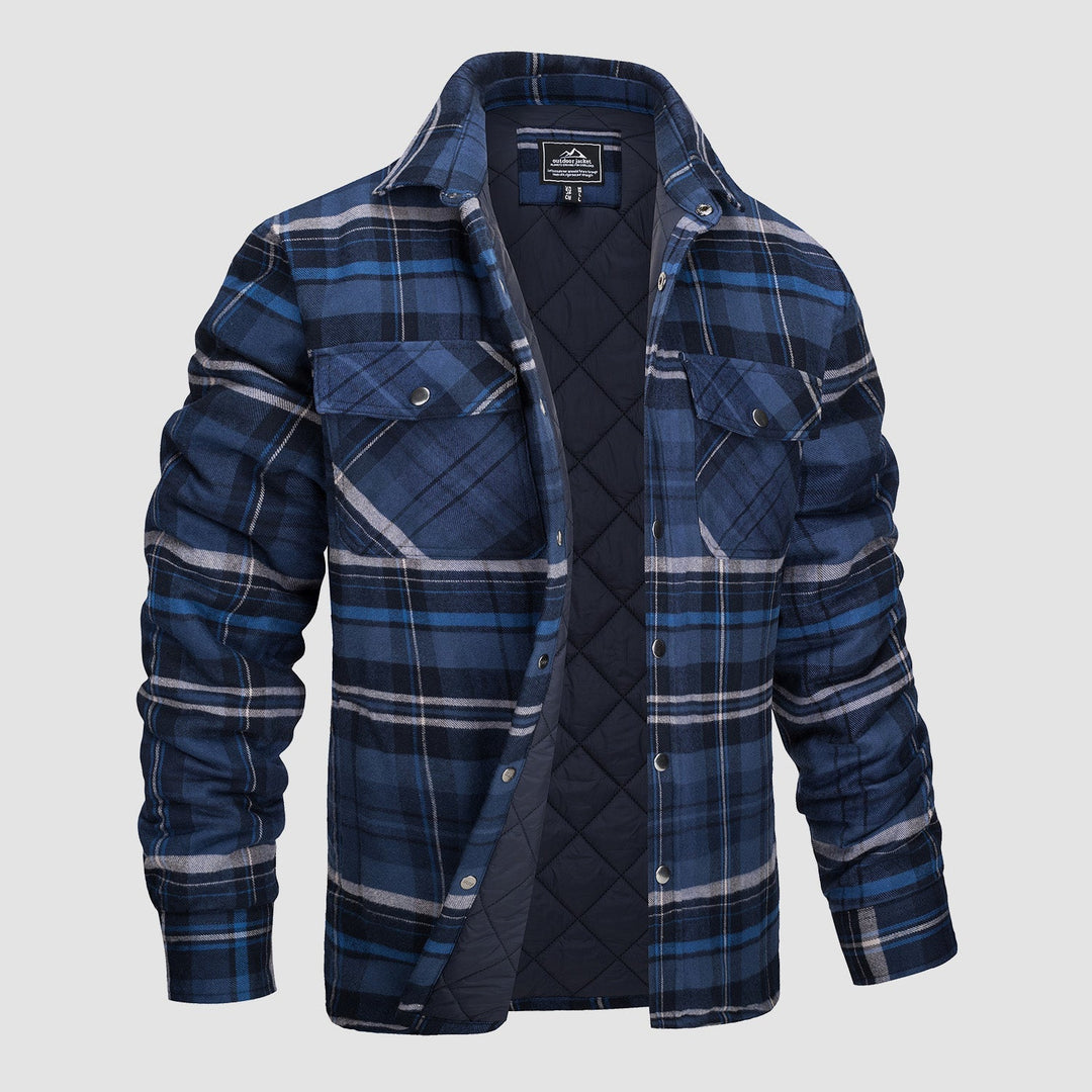 Chaqueta bomber a cuadros de diseño versátil