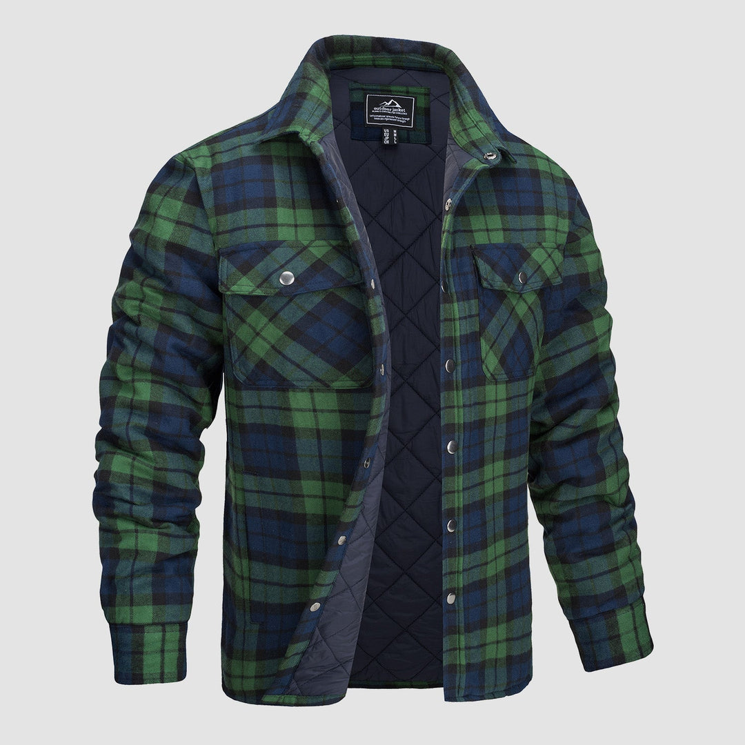 Chaqueta bomber a cuadros de diseño versátil