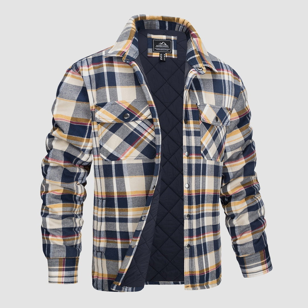 Chaqueta bomber a cuadros de diseño versátil
