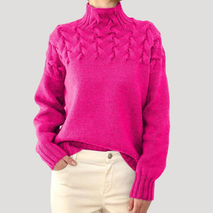 Women’s Spring Cable High-Neck Sweater