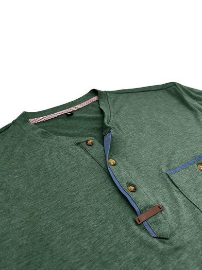 Classic Round Neck Pocket Shirt