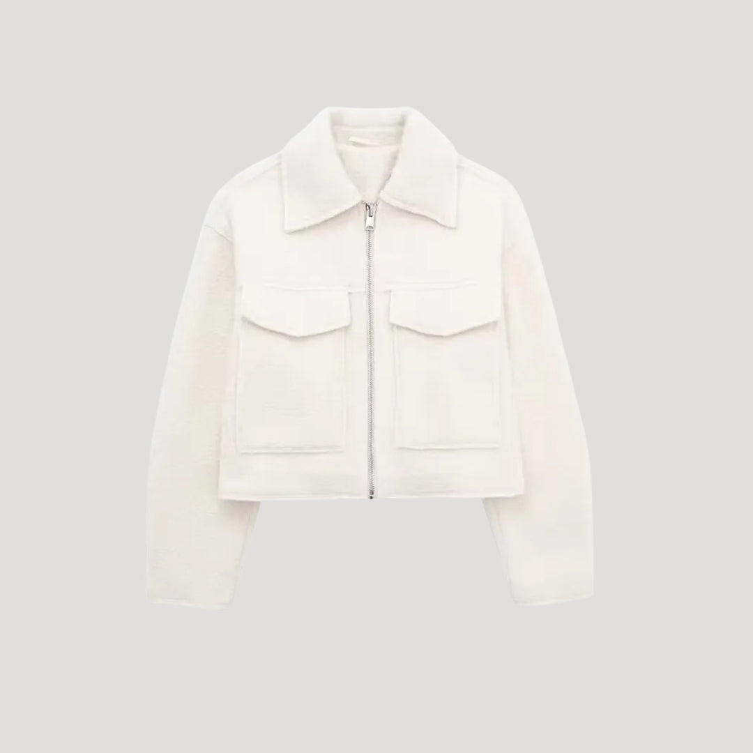 Winter Zip Front Cropped Women Jacket